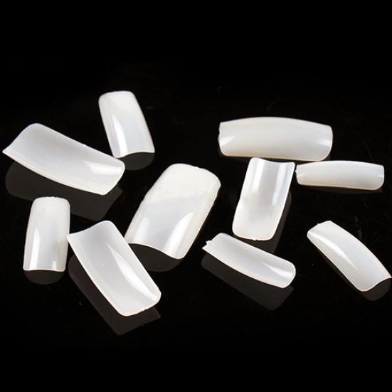 100Pcs French Full Cover Acrylic False Fake Nail Art Tips with Storage Box