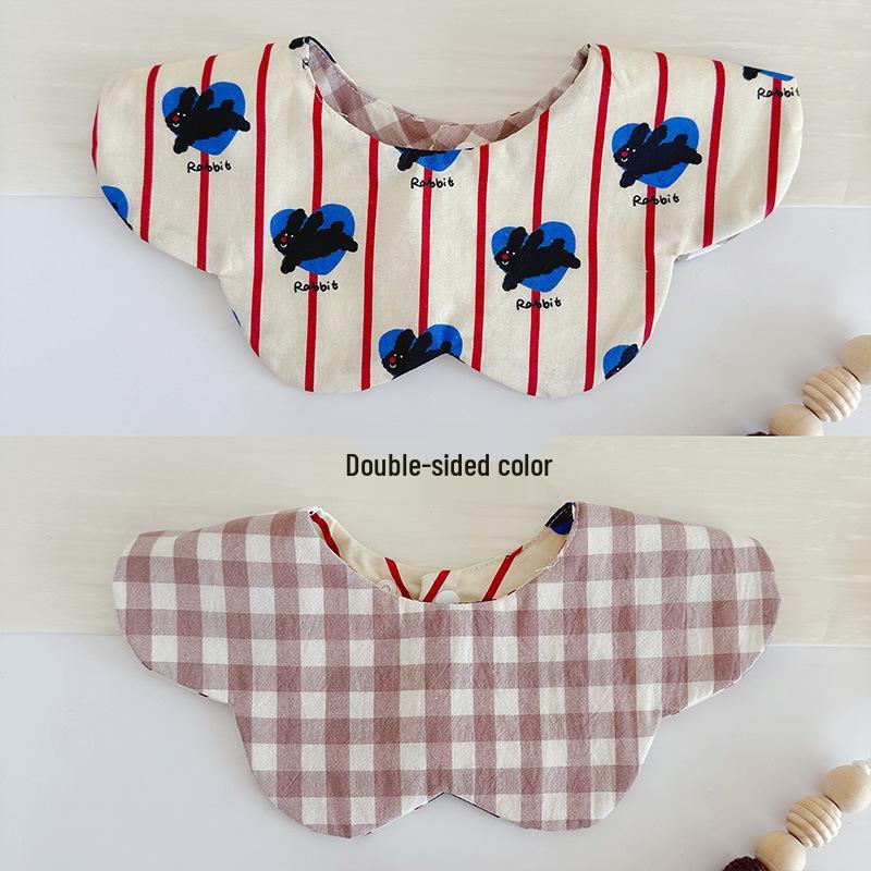 Korean Style Double-Sided Gauze Baby Drool Bib - Newborn Petal Design, Breathable