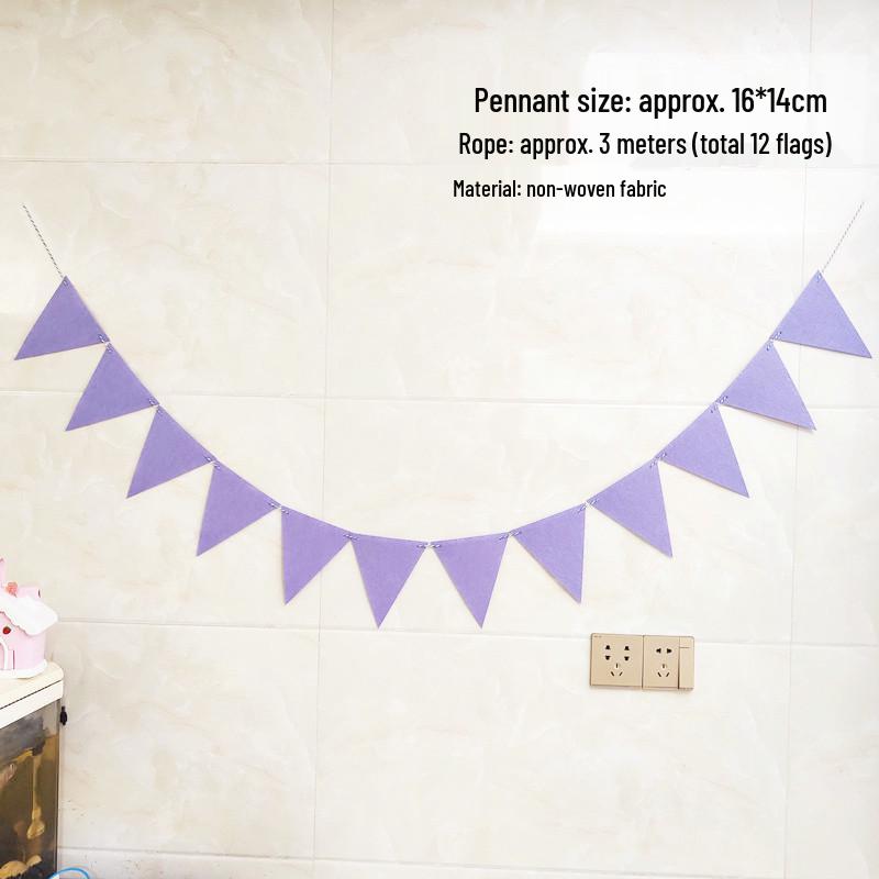 Outdoor Kindergarten Festival Flag Decoration - Non-woven Fabric Pull Flower Pennant