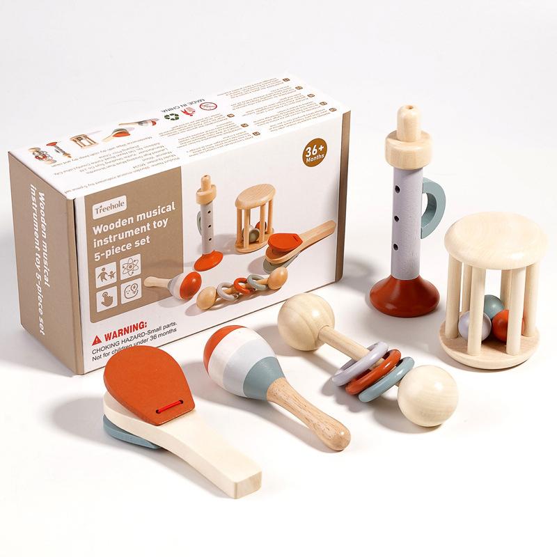 

5Pcs Baby Musical Instruments Sensory Rattle Toys Early Educational Baby Musical Toys Montessori Toys Birthday Gifts For Kids