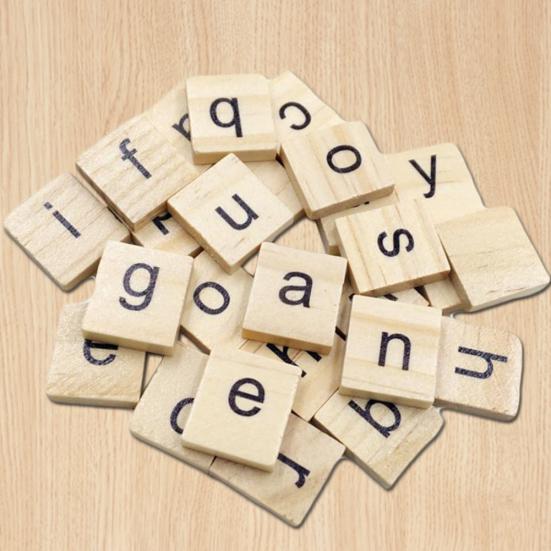 100 Adet İngilizce Alfabe Kelime Scrapbooking Mektup Blok Bulmaca Çocuk Çocuk Oyuncak