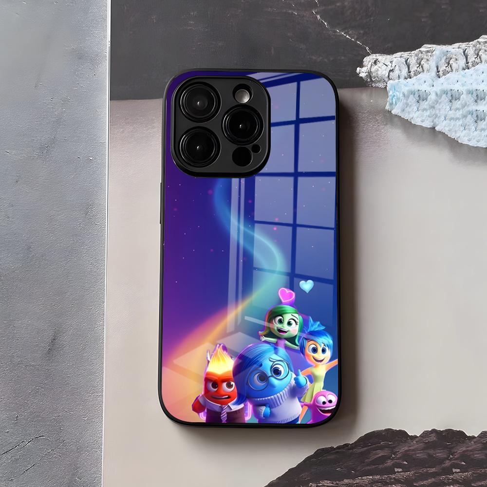 

Anime I-i-Inside O-o-Out Phone Case For IPhone 17 Air 16 E Pro Max 15 14 13 Mini 12 Pro 11 Max Plus Black Glass Cover iPhone17 Pro