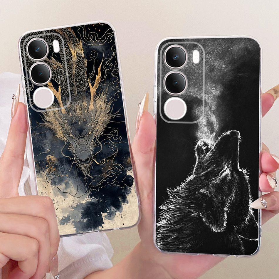 For Vivo Y19s Pro Cool Dragon Tiger Pattern Phone Case For Vivo Y19s Y 19S Pro V2419 Soft Silicone TPU Cases