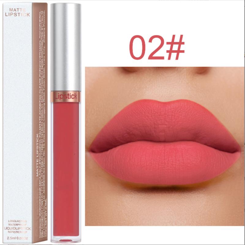 Waterproof Liquid Lipsticks Lip Makeup Matte Velvet Lipstick Lip Gloss Red Sexy Cosmetic Nude 18 Colors Long Lasting Non-marking