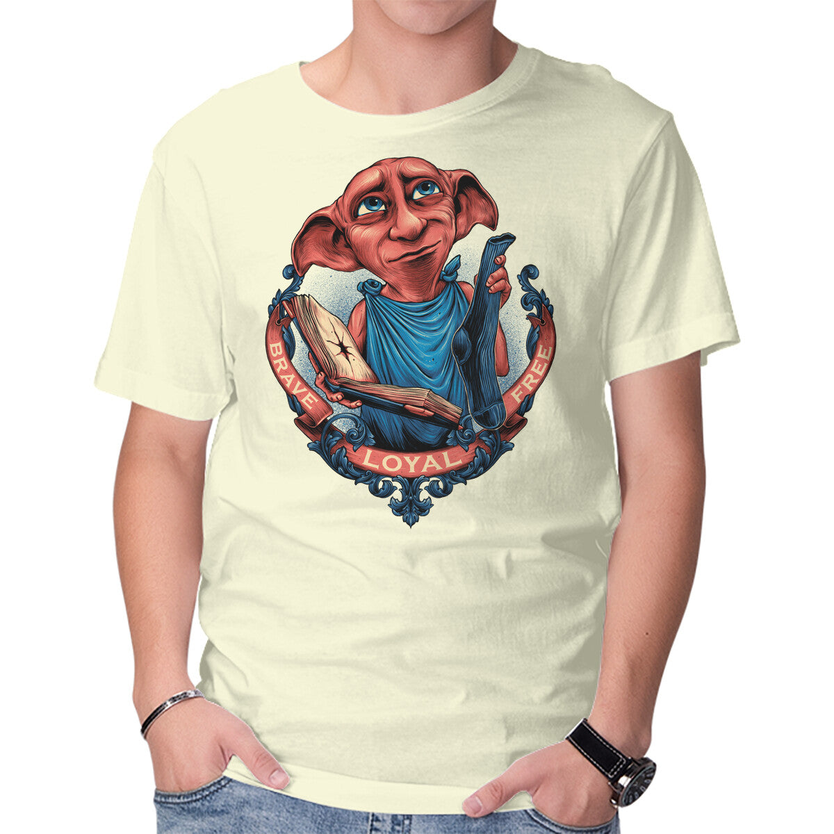 Unisex Crew Neck T-Shirt The Free Elf Graphic Short Sleeve Casual Tee XL