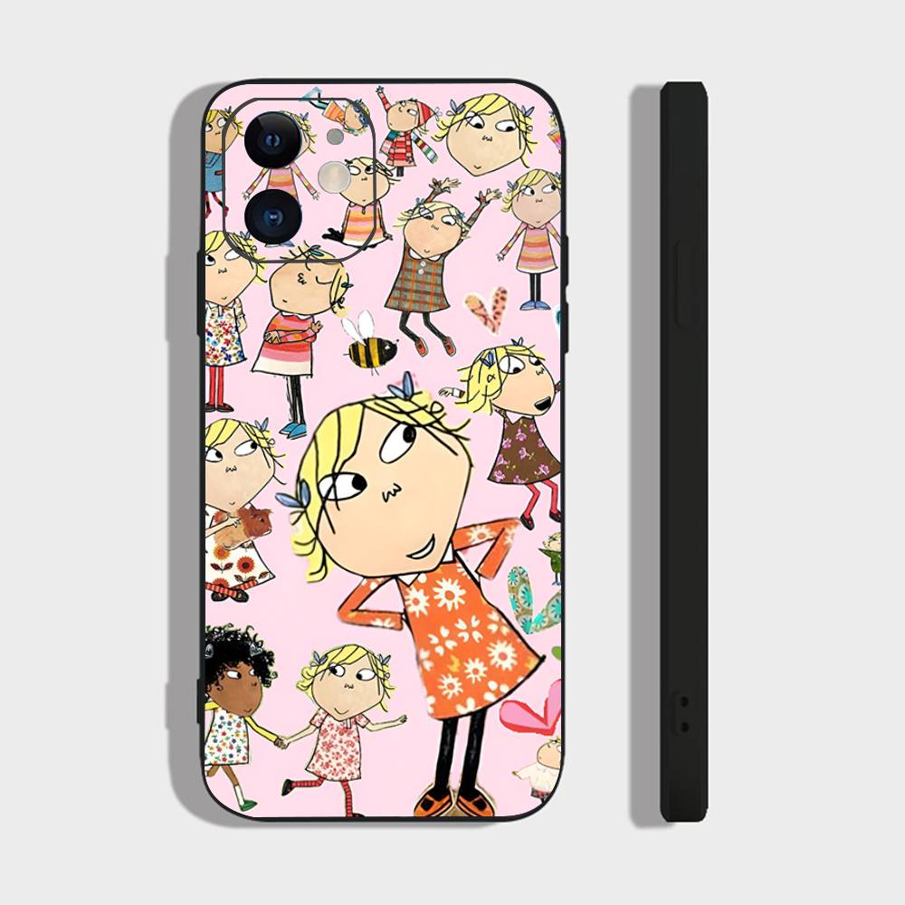 

Anime C-Charlie And Lola Phone Case For IPhone 17 Air 16 15 14 13 Pro Max 11 12 Black Silicone Cover IPHONE 13MINI