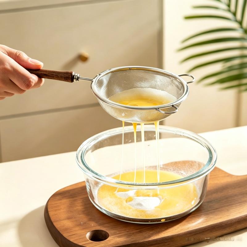 Fine Filter Strainer 304 Stainless Steel Wooden Handle Complementary Food Soybean Milk Filter Residue Spoon