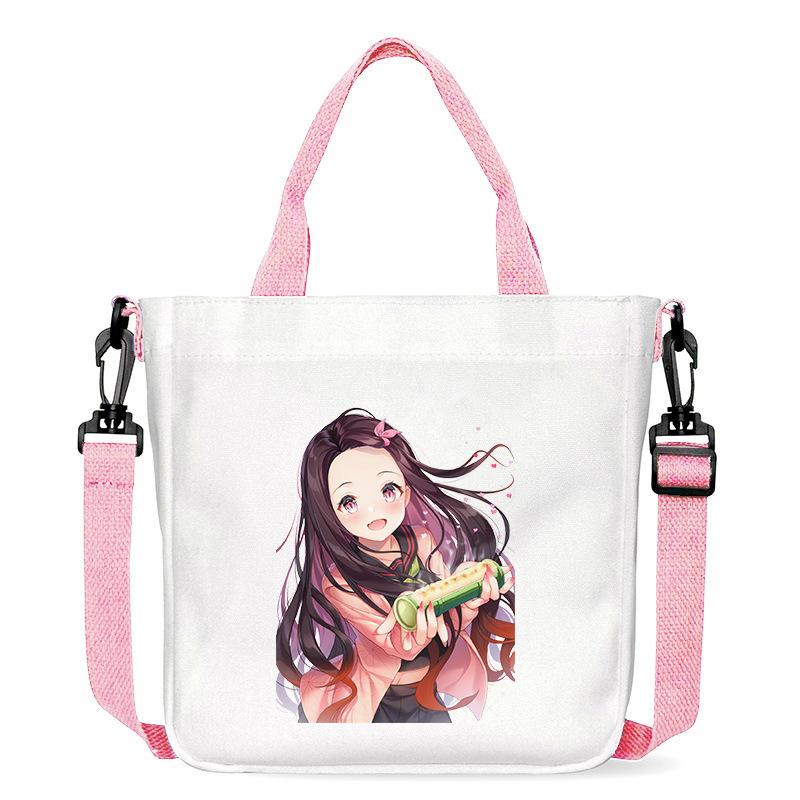 Borsa in Tela Stampata Crossbody Borsa a Mano Borsa a Spalla Fumetti Manga Giapponesi Nezuko Kamado Demon Slayer 7552