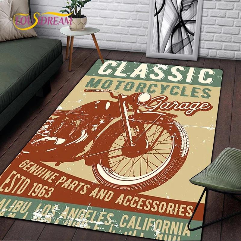 Tappeto retrò da moto, tappetino antiscivolo per grandi porte, zerbino da bagno per soggiorno, camera da letto, ingresso, decorazione per la casa