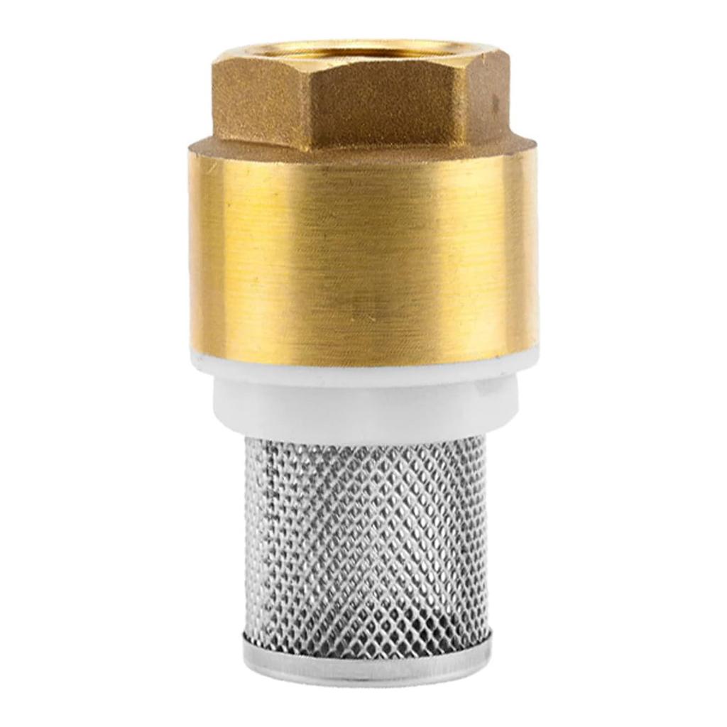 1/3/4inch Heavy Duty Brass Foot Filter with Stainless Steel Basket Check Valves Simple Installation for Restricted Areas
