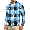 Men's Casual Long Sleeve Round Neck T-Shirt with Christmas Print for Holiday Party