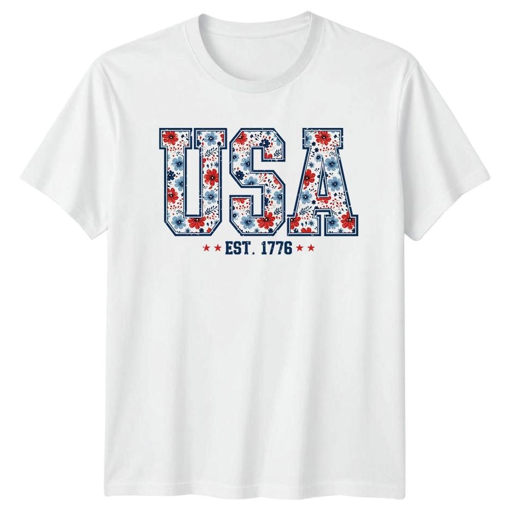 USA Est 1776 American Heritage Patriotic Unisexs Unisexs Graphic Tee S