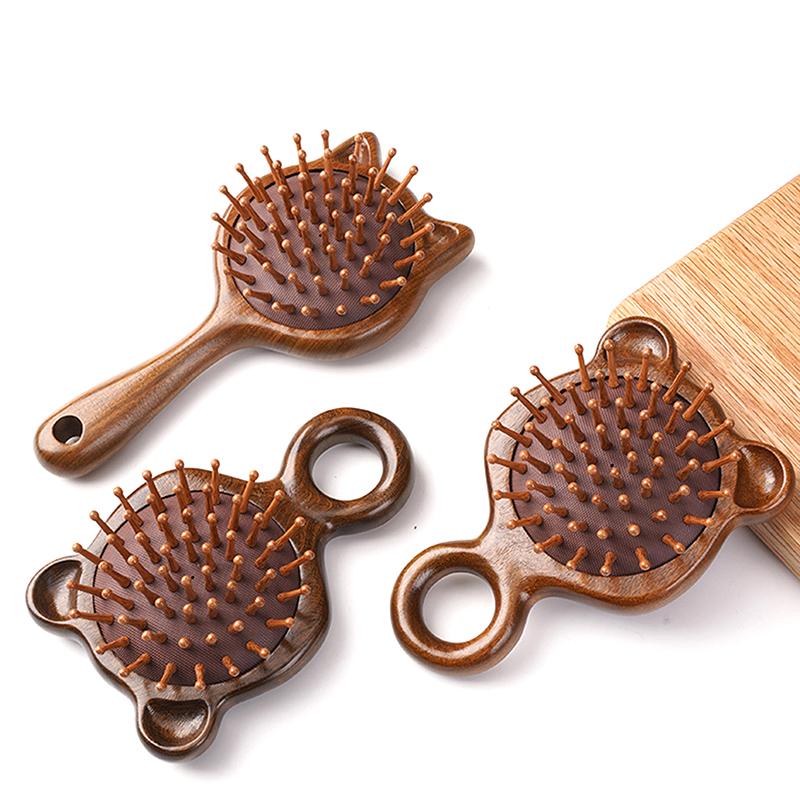 Sandalwood Scalp Massage Comb Meridian Comb Toothed Head Hair Comb Body Beautify Massage Guasha Scraping Care Comb