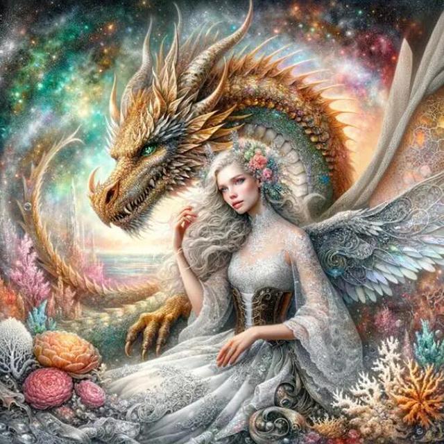 

Красивая Сексуальная Принцесса Дракон Сделай сам 5D Полная Алмазная Живопись Наборы для Вышивания Эльфийская Девушка Алмазная Мозаика для Декора Гостиной Full Round 50x50CM