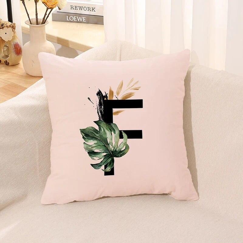 Pink Letter Printing Pillowcase Cushion Cover Autumn Decorative  Anime    Sofa