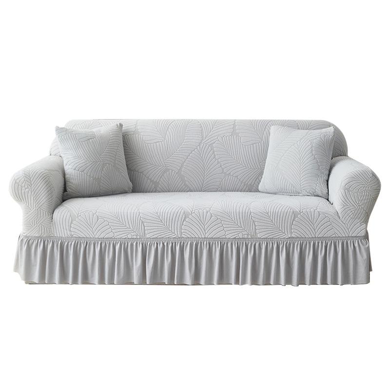 Jacquard Ruffle Edge Sofa Cover - Universal Fit for All Seasons
