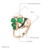 Luxuriöse dunkelgrüne Opal-Zirkon-Ringe für Damen, Vintage-Schwarzplattierung, Roségoldfarben, Eheringe, feiner Alltagsschmuck