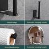 New Self Adhesive Paper Towel Holder Punch-free Stainless Steel Paper Roll Holder Silver Black Wall Mount Hook