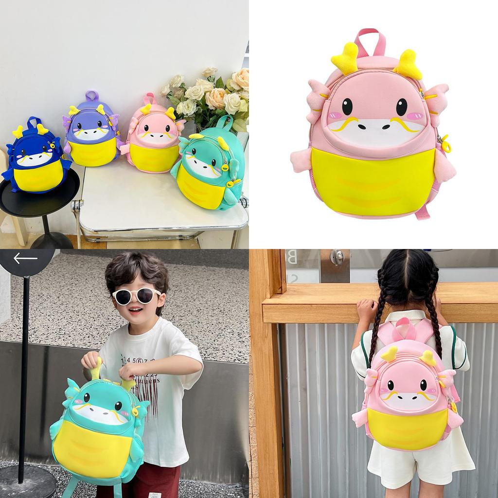 Adorable Unisex Oxford Cloth Kids Backpack With Animal Cartoon Design For School