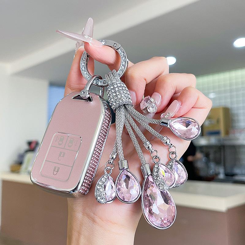 Premium Women's Car Key Case for Honda Accord, Civic, CR-V, Fit, Odyssey, Vezel, Lingpai, and XR-V