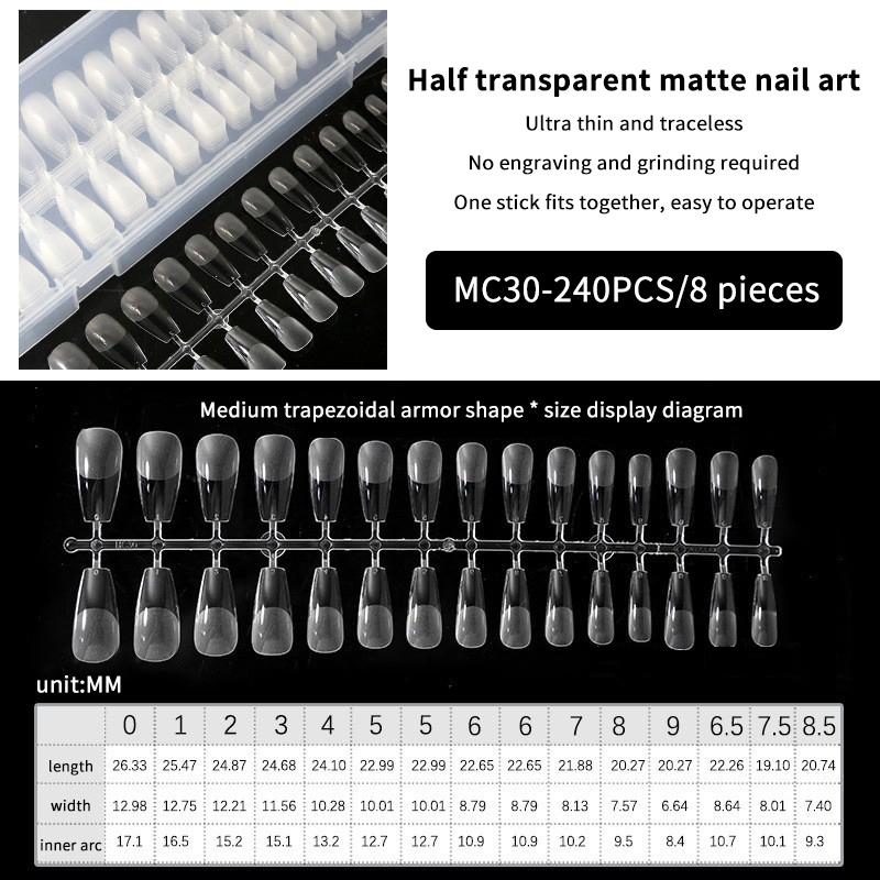 240 Stück Vollabdeckung Press-On-Nagelspitzen Stiletto Mandel Quadratisch Sarg Französisch Falsch Fake Soak-Off Gel-Nagelverlängerungsspitzen Kapsel