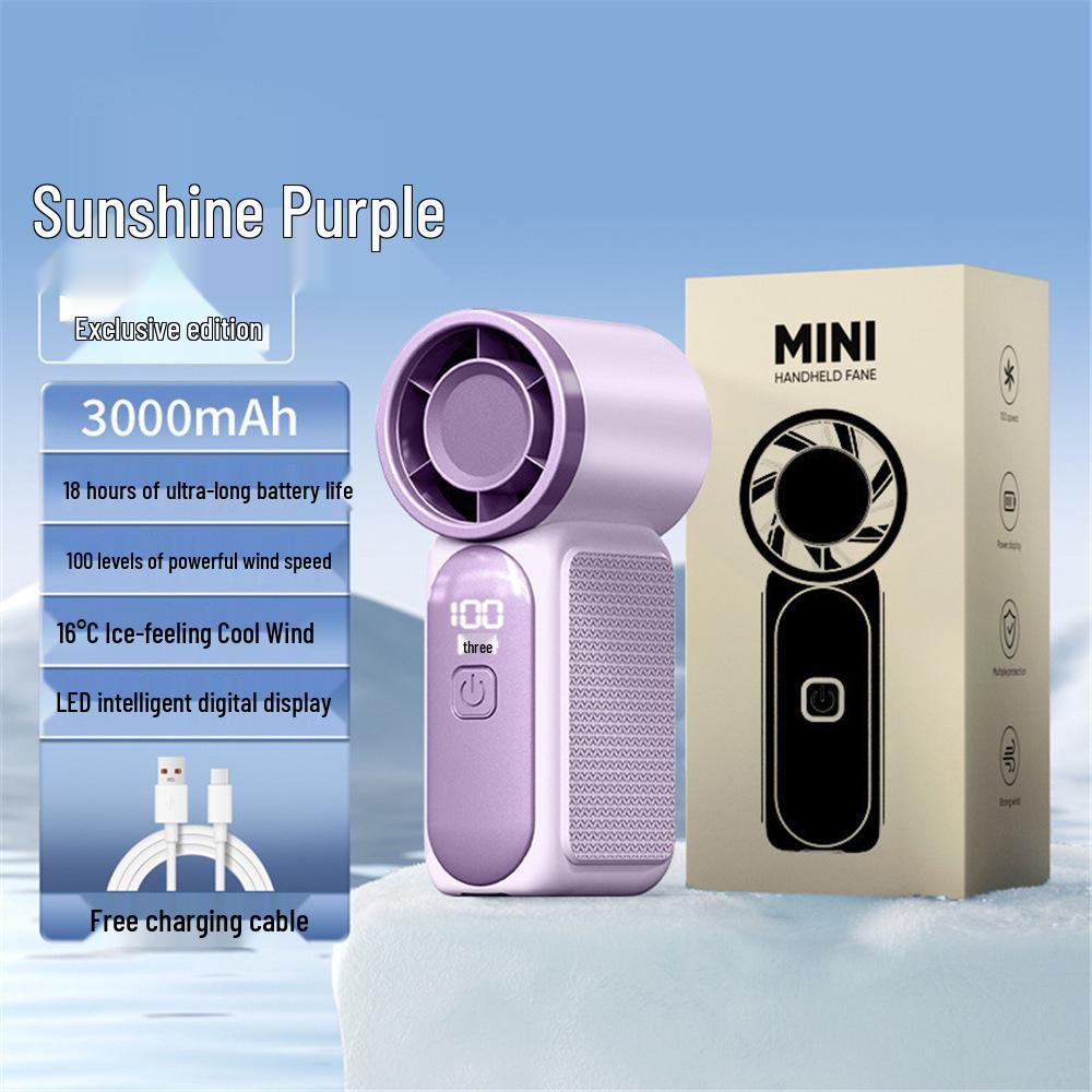 Ultra-Compact Silent Mini Fan: High-Speed, Long Battery Life, Strong Wind Performance светло-фиолетовый