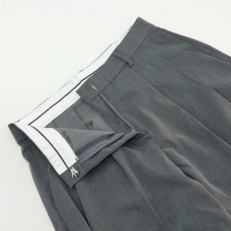 High Waist Women Suit Pants Autumn Winter Fashion Straight Long Trousers Office Ladies Casual Button Loose Female Gray Pant