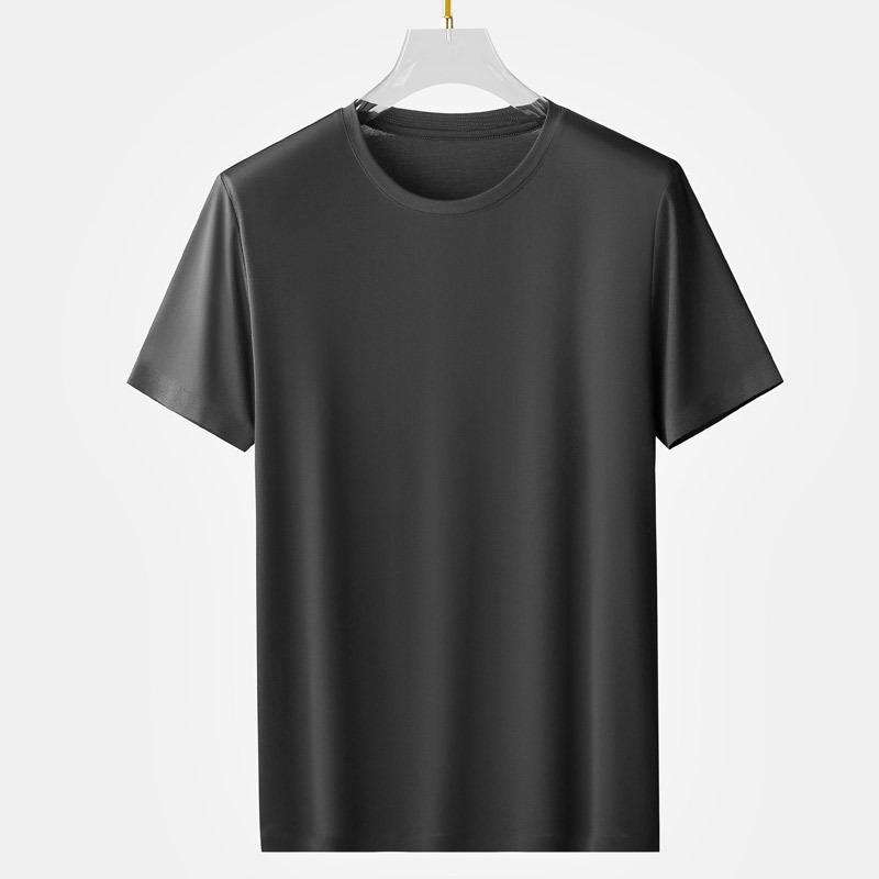 Men's Loose-Fit Short-Sleeve Round Neck T-Shirt, 100% Mercized Cotton.