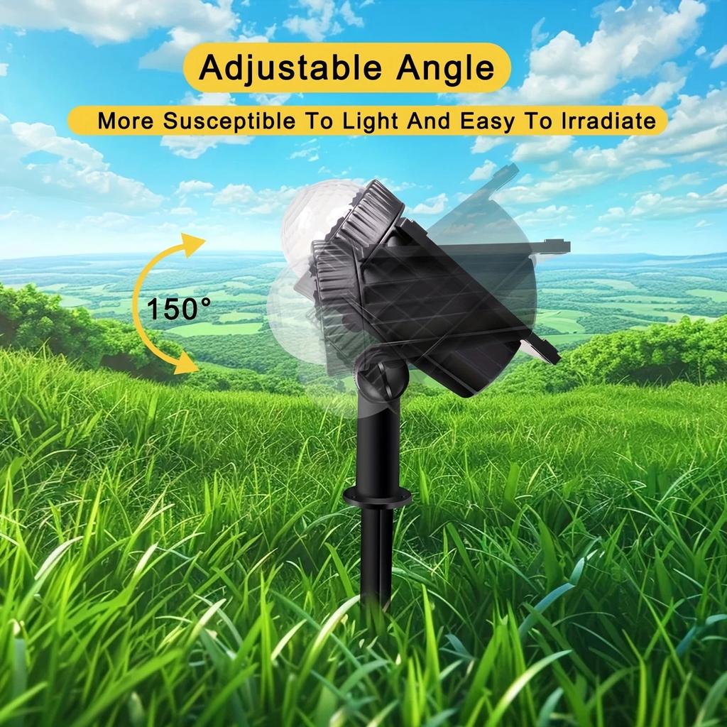 RGB-Solar-Gartenleuchten, LED-Außenbeleuchtung mit 7 Farbmodi, wasserdichte LED-Projektionslampe für die Dekoration von Hof und Garten