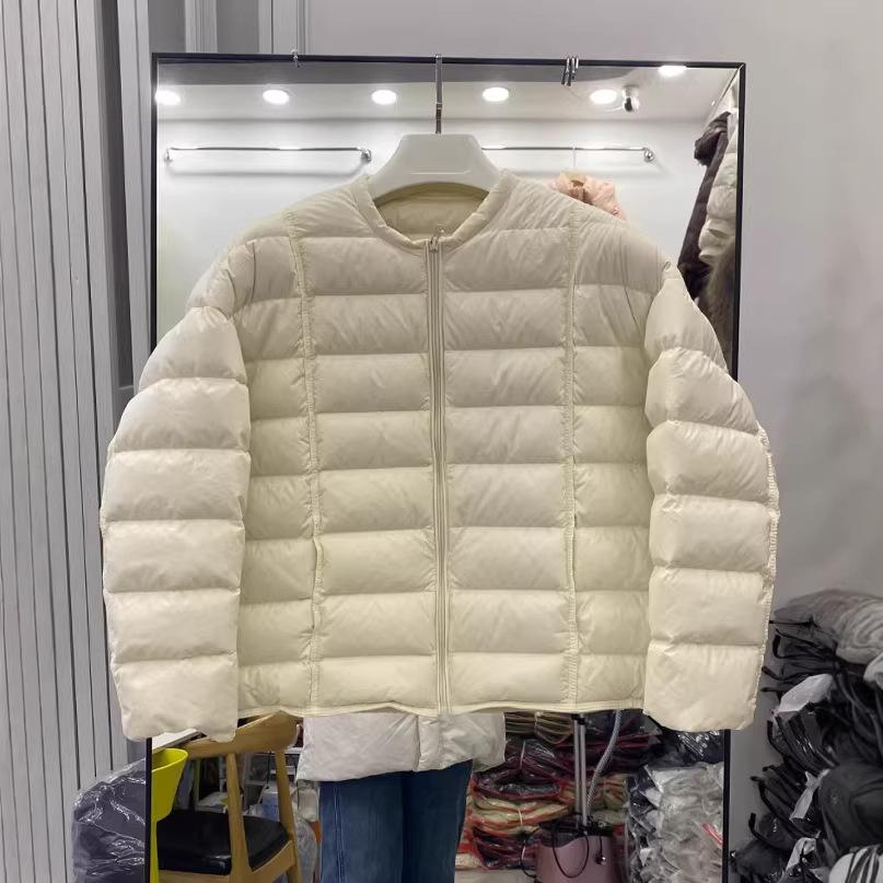 Down autumn and winter new women's short white duck down jacket women's long sleeves light and simple fashion warm jacket