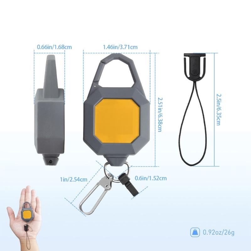 Retractable Keychains with 26inch Cord Heavy Duty Badges Holder Locking Retractor 6oz Fly Fishing Retractor