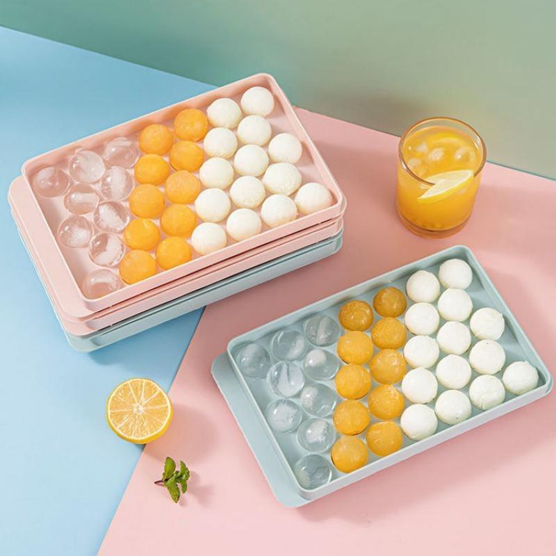 33 Ice Boll Hockey PP Mold Frozen Whiskey Ball Popsicle Ice Cube Tray Box Lollipop Making Gifts Kitchen Tools Accessories.