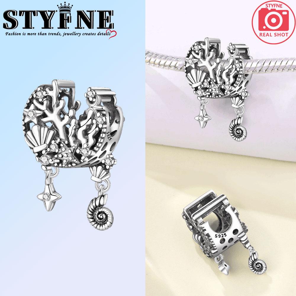 Copper Ocean Koi Turtle Conch Shell Starfish Mermaid Charms Beads Pendant For Original Bracelet Woman Girl Jewelry