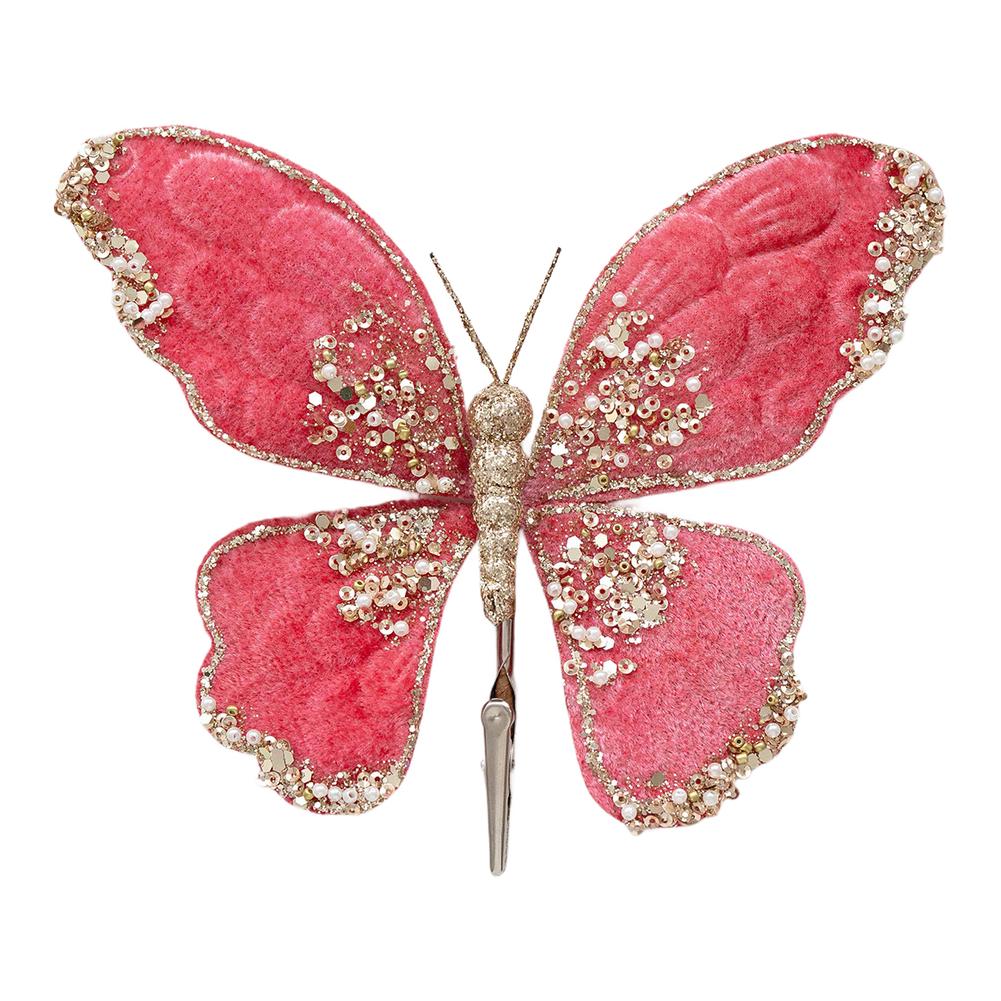 Für Weihnachtsbaumdekoration Mehrfarbig Glitzer Flanell Schmetterling Hängende Verzierung Größe 14 bis 19 cm Feiertagszubehör