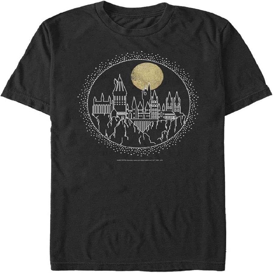Мужская футболка Harry Potter, линия Хогвартса, с коротким рукавом, черная, размер L XXXXXL чёрный