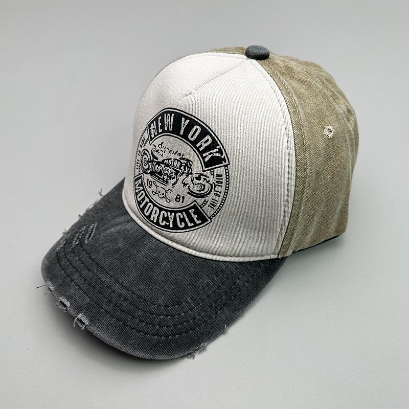 Motorcycle Sunshade Men Women Baseball Hats Cotton American Style Retro Contrasting Colors Fashion Snapback Caps Versatile New