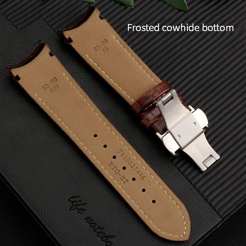 Classic 22/23/24mm Genuine Calf Leather Watchband Watch Band Strap for Tissot Watch T035627/617/407 Series Watch Band Butterfly Buckle