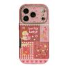 Gold-Plated Pink Leather Lanyard Case for iPhone 13/14/15/16 Pro Max/17 with Little Horse Design