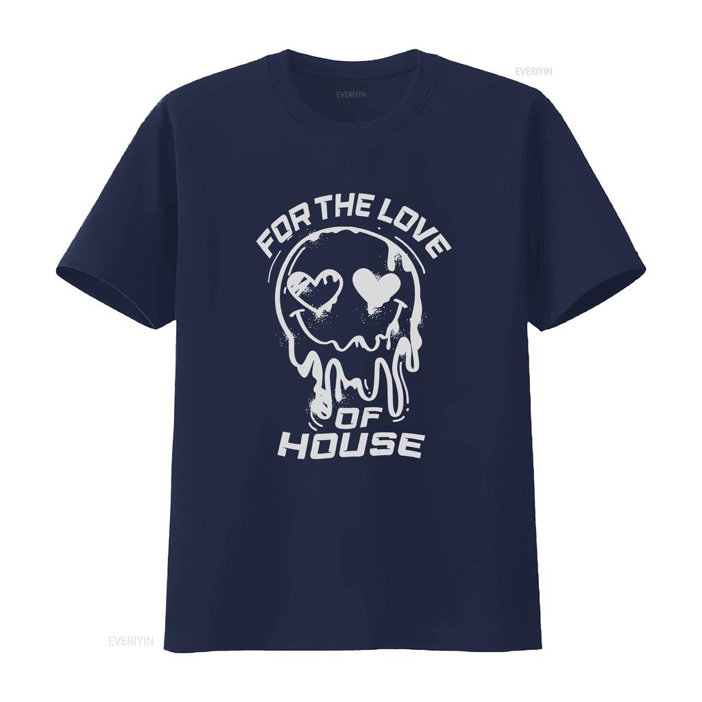 House Music T shirt For The Love Of Rave Clothing Party DJ Lovers vintage Washed Stylish graphic Stretched Soft Versatile