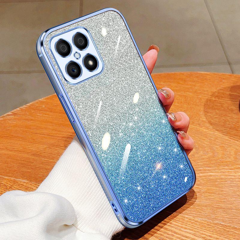 Für Honor X8 Hülle Honor TFY-LX1, TFY-LX2, TFY-LX3 Handyhülle Glänzend Glitzer Beschichtung Silikon Kameralinsen Weiche Rückseite