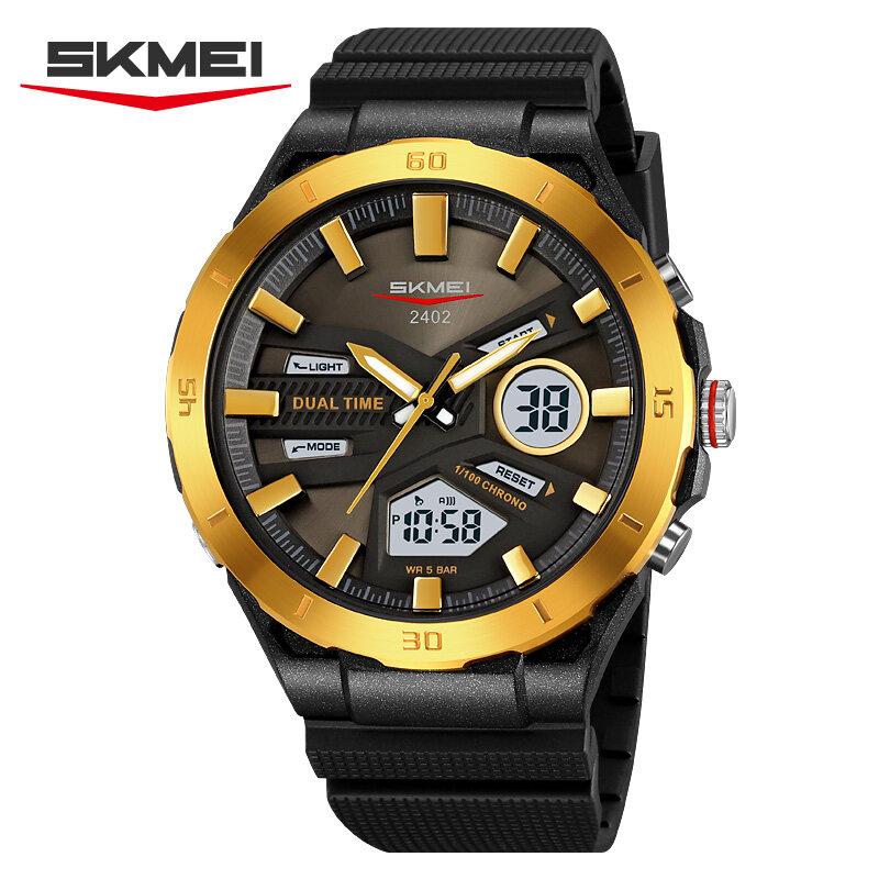 Skmei Large Dial Digital Electronic Watch Fashion Business Quartz Watches For Men 5Bar Waterproof Quartz Wristwatch 2402