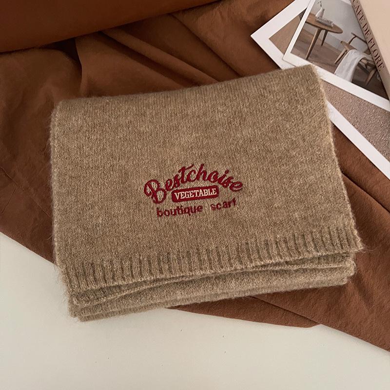 

Women s Wool Blend Knit Scarf: Korean Style, Warm & Versatile for Autumn/Winter 160cm