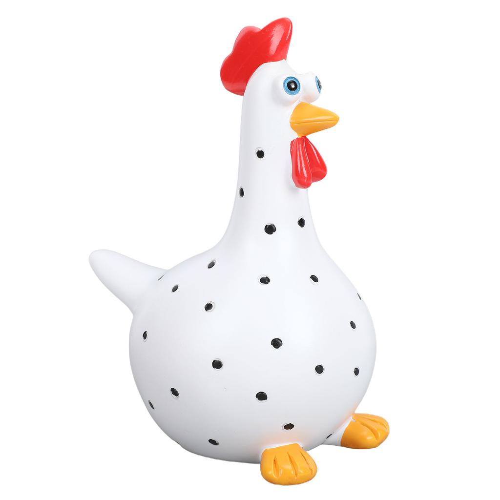 Resin Chicken Sculpture Rooster Ornament Garden Dot Chicken Statue Decoration for Home Outside Courtyard Patio Yard