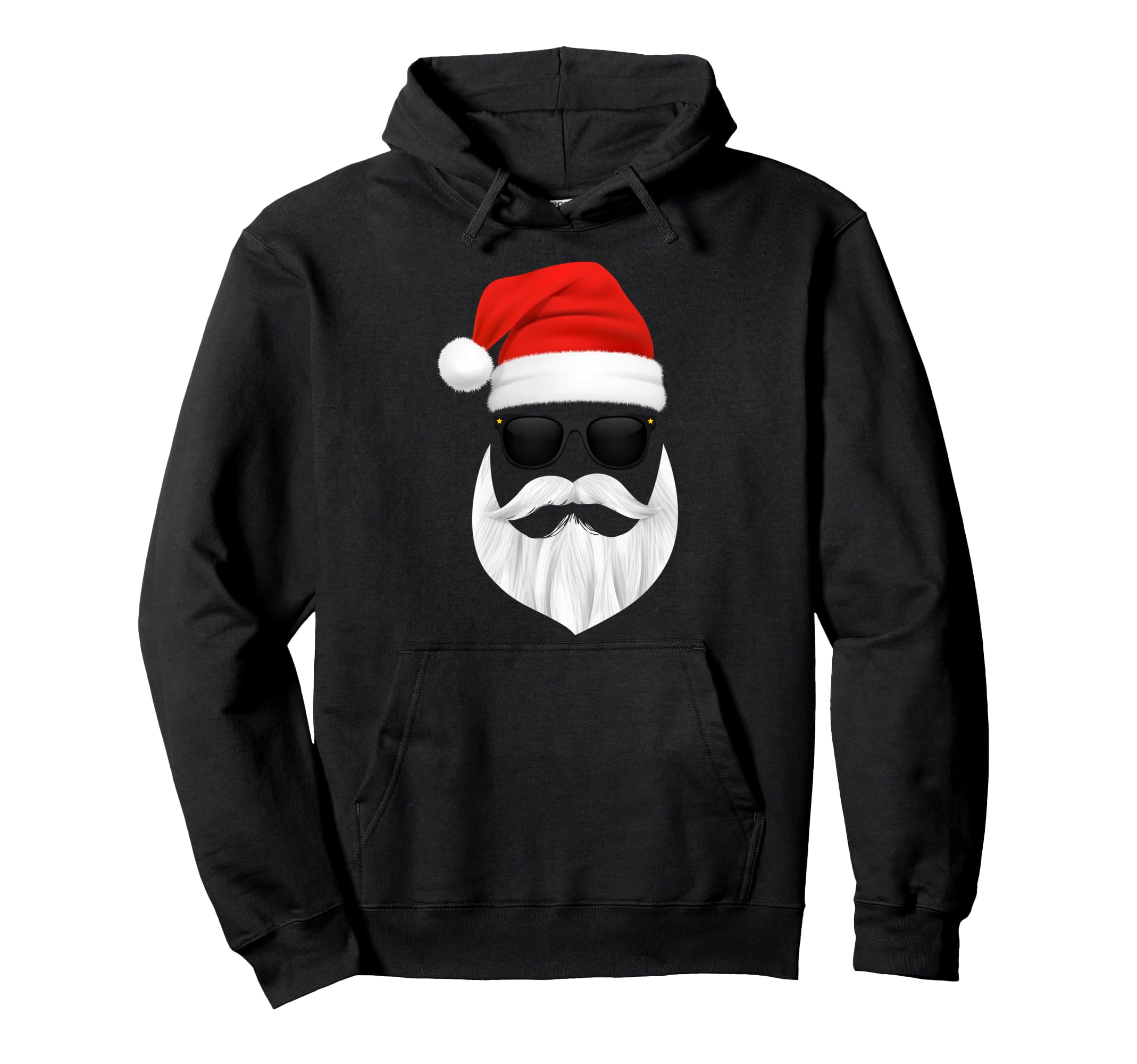 

Funny Christmas Design Hoodie Featuring Santa Claus Wearing Sunglasses