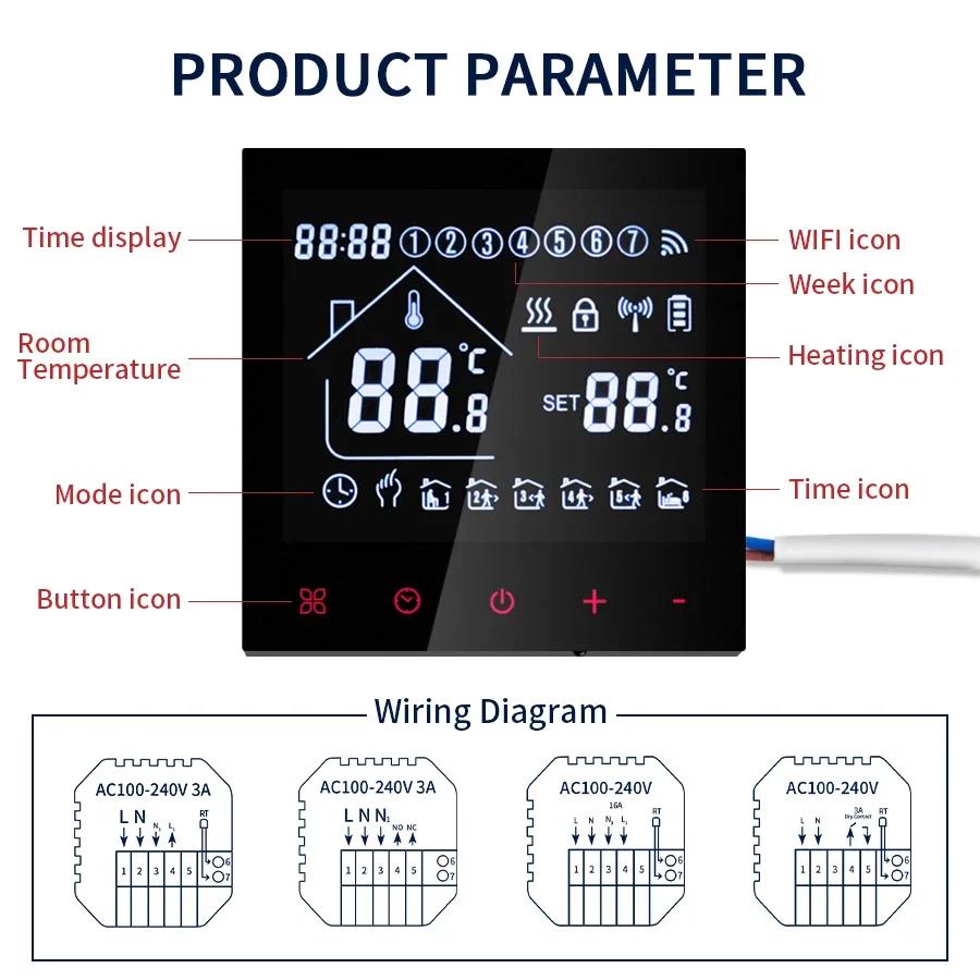 Tuya WiFi Heizthermostat Elektrische Fußbodenheizung Wasser-/Gaskessel Temperatur RC Für Alice Alexa Google Home Smart Life Yandex