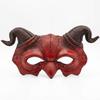 Half Face Ram Horn Mask Halloween Cosplay Mask, Retro Devil Demon Mask for Carnival Masquerade Party Costume Cosplay Accessory for Men Women