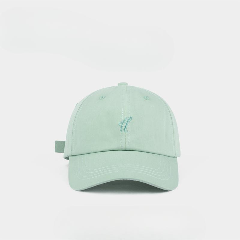 Breathable Face showing Little Mint Green Baseball Cap for Women In Spring and Summer Light Green Letter Soft Top Duckbill Hat Men's Baseball Cap