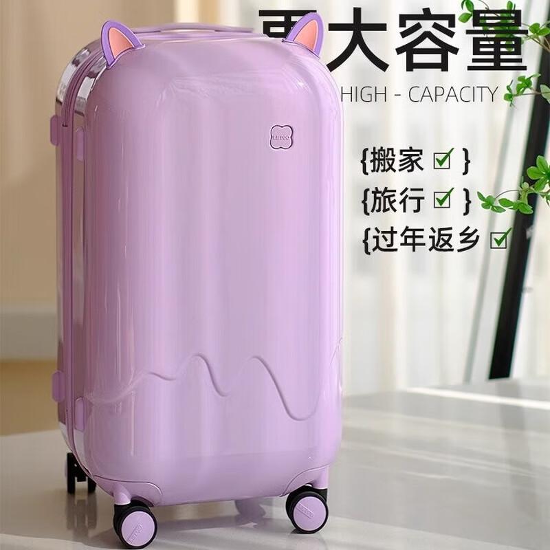 LETOO Cat Ear Hardshell Luggage with Cup Holder