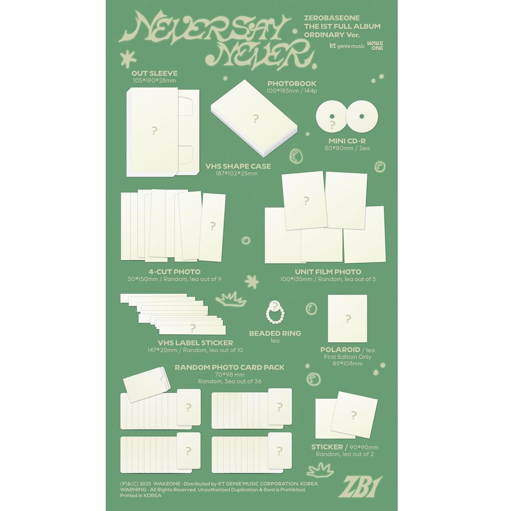 

[9/2 Release] ZEROBASEONE - Vol.1 NEVER SAY NEVER [PHOTOBOOK Ver.] CD ORDINARY ver.