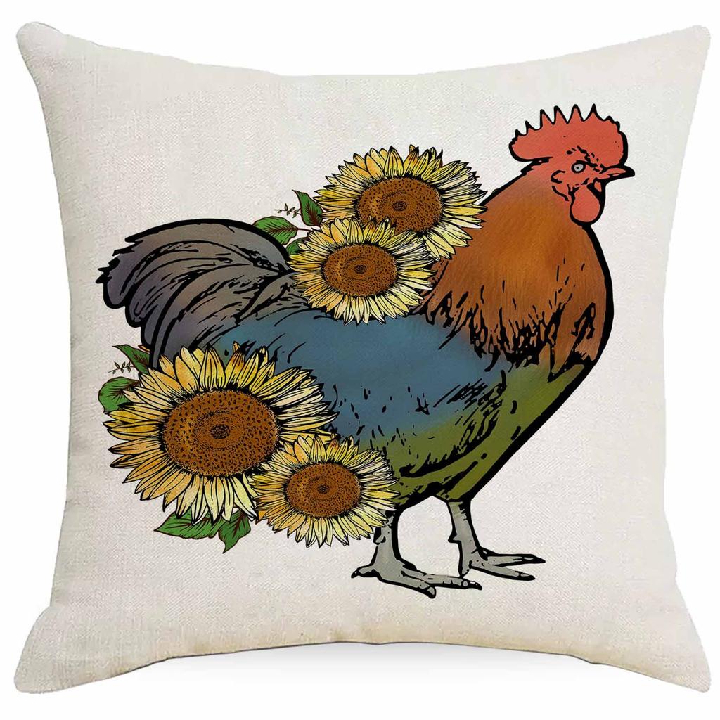 New Retro Summer Sunflower Pillowcase Home Sofa Cushion Pillowcase
